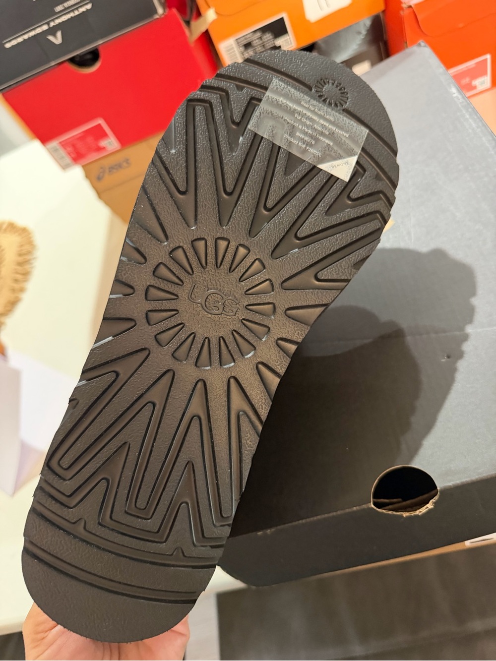 New UGG Black Suede Slip-On Clog with Contrast Trim - Picture 3 of 3